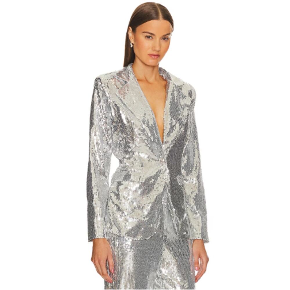 Yumi Kim Nancy Jacket in Silver Sequin Blazer NWT Size Medium